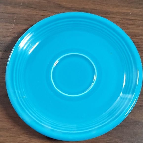 Homer Laughlin China‎ Co. Fiesta 4 Peacock Blue Saucers - Picture 3 of 11